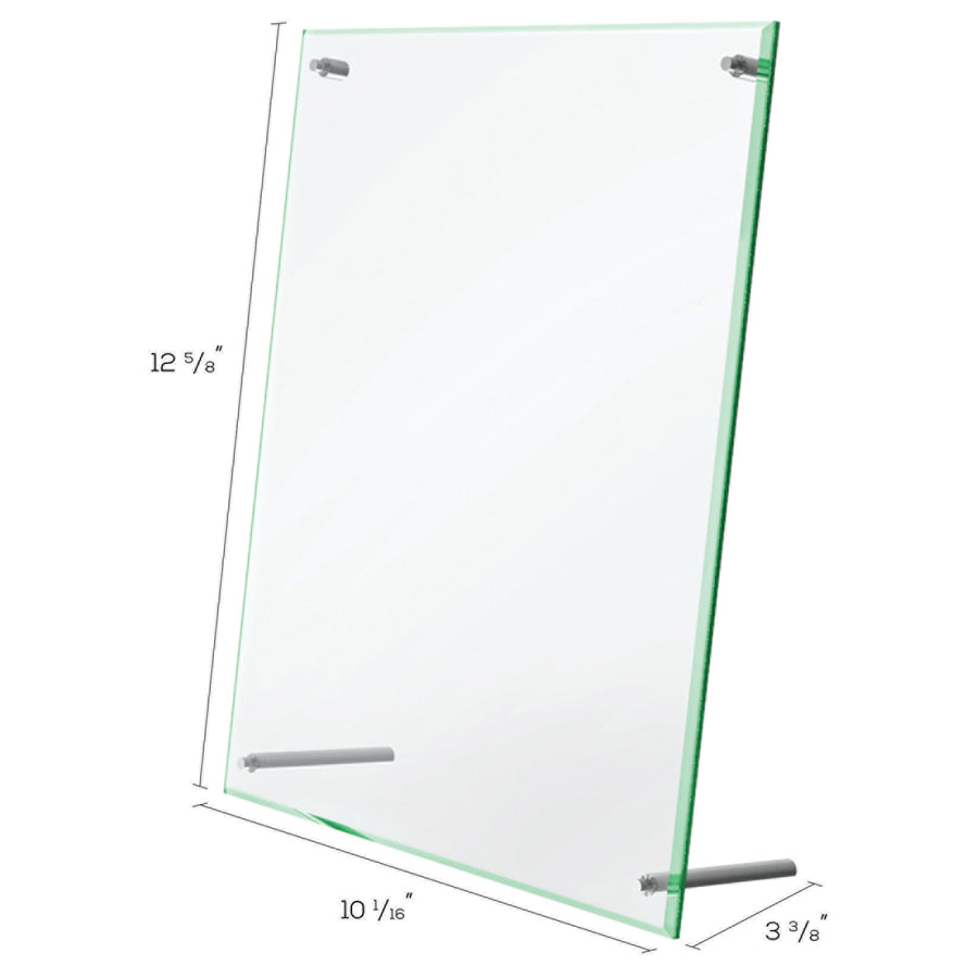 Image of deflecto® Superior Image Beveled Edge Sign Holder, Letter Insert, Clear/green-Tinted Edges