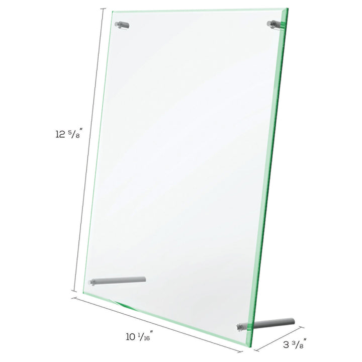 Image of deflecto® Superior Image Beveled Edge Sign Holder, Letter Insert, Clear/green-Tinted Edges