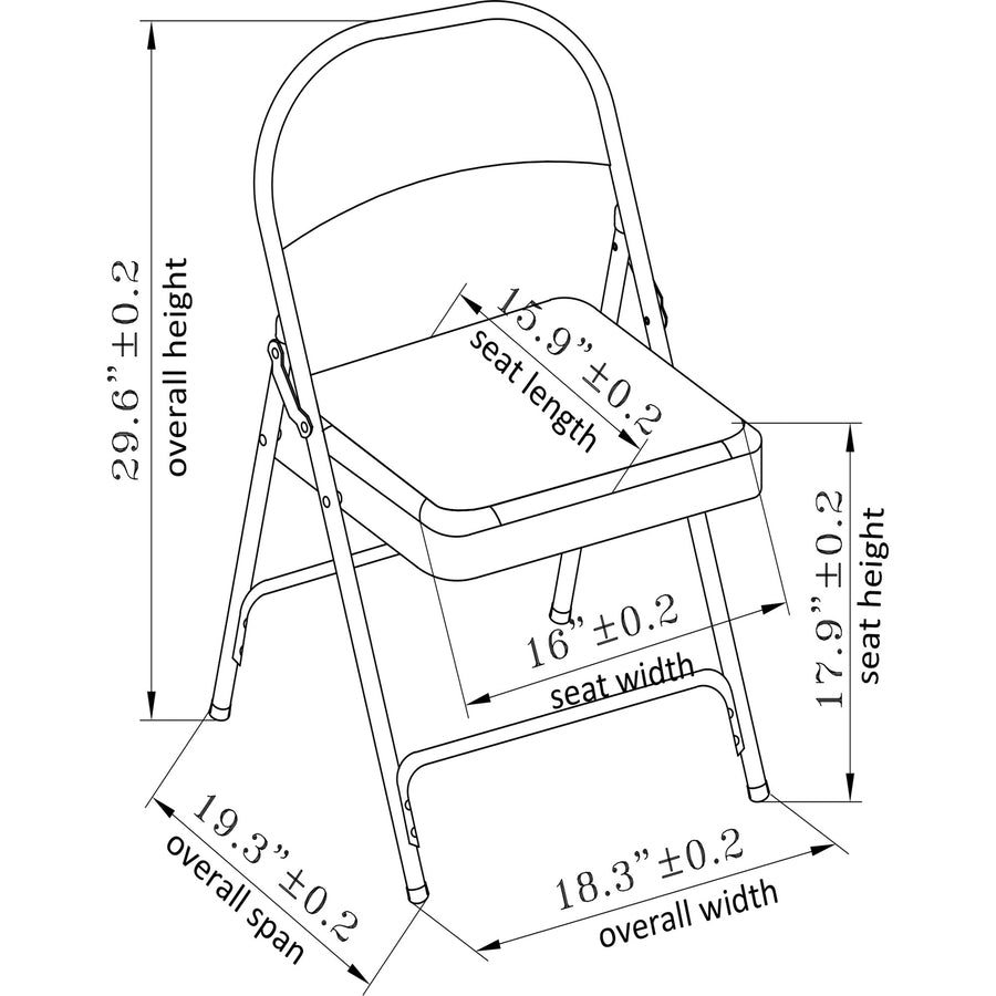 Image of Lorell Folding Chairs,Padded Seat,19-3/8"x18-1/4"x29-5/8",4/CT,BG