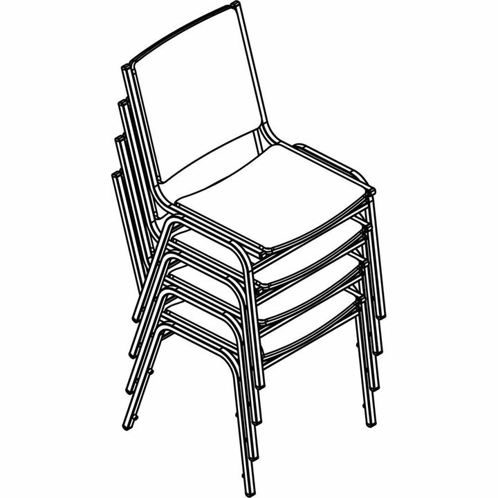 Image of Lorell Stacking Chairs, Armless, 20-3/4"x19-3/8"x35-5/8",4/CT,Black