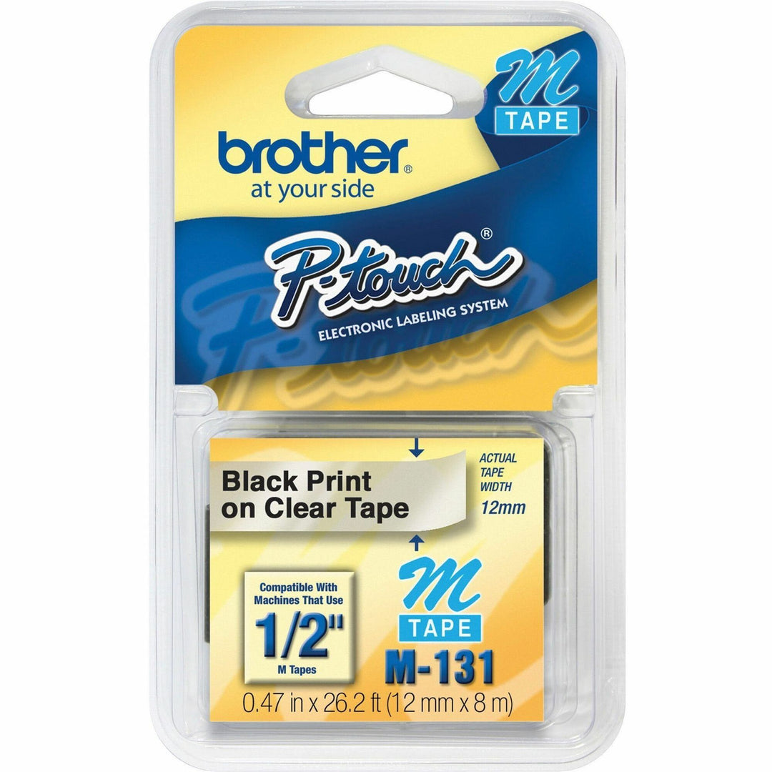 Image of P-touch M131 P-touch System 1/2" Black on Clear M Tape, 1/2" Width, Clear, 1 Each