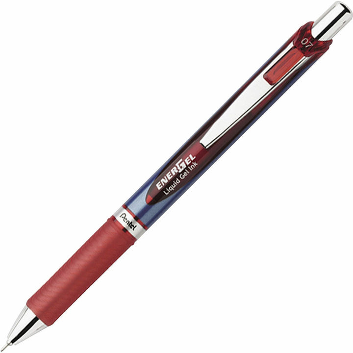 Image of Pentel® EnerGel RTX Gel Pen, Retractable, Medium 0.7 mm, Red Ink, Red/Blue Barrel
