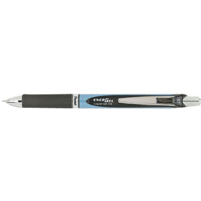 Image of Pentel® EnerGel RTX Gel Pen, Retractable, Medium 0.7 mm, Black Ink, Black/Blue Barrel