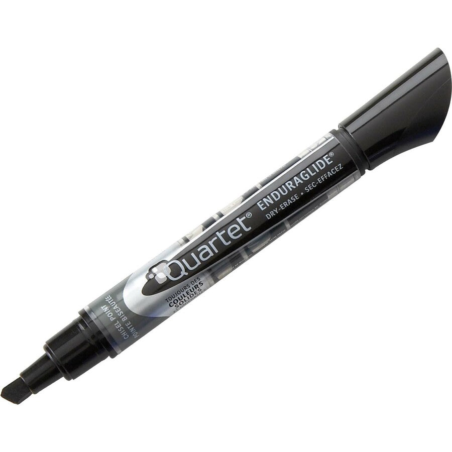 Image of Quartet 5001-2M EnduraGlide Dry-Erase Markers, Black Ink, Transparent Barrel, 12 / Box