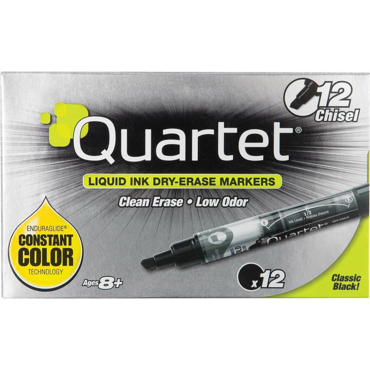 Image of Quartet 5001-2M EnduraGlide Dry-Erase Markers, Black Ink, Transparent Barrel, 12 / Box