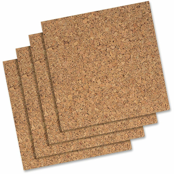 Image of Quartet® Cork Panels, Self-stick, 12"x12", 4/PK, Natural