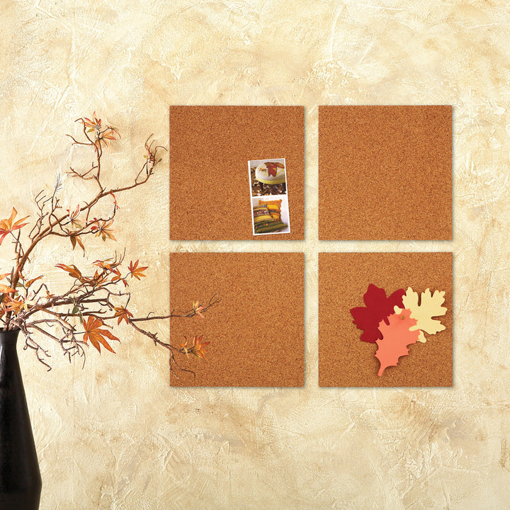 Image of Quartet® Cork Panels, Self-stick, 12"x12", 4/PK, Natural