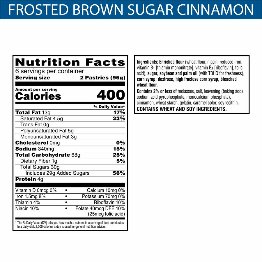 Image of Keebler® Pop Tarts, 3.67 oz., 2/PK, 12/BX, Brown Sugar and Cinnamon