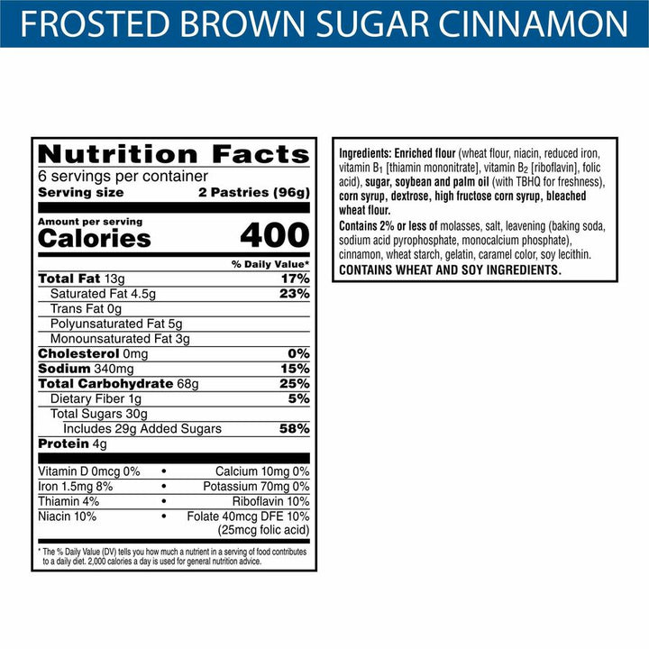 Image of Keebler® Pop Tarts, 3.67 oz., 2/PK, 12/BX, Brown Sugar and Cinnamon