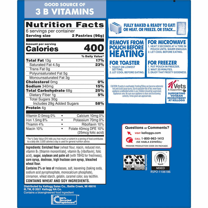 Image of Keebler® Pop Tarts, 3.67 oz., 2/PK, 12/BX, Brown Sugar and Cinnamon