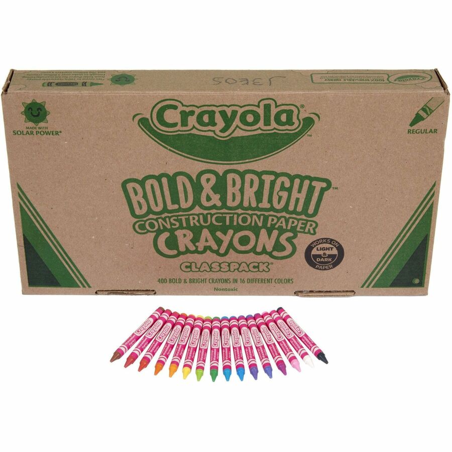 Image of Crayola® Crayons,Classpk f/Craft Paper,16 Colors,400/BX, AST