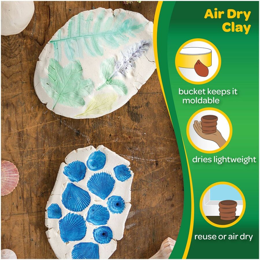 Image of Crayola 575001 Air-Dry Clay Value Pack, Clay Craft, Art, Classroom Activities, White, 4 / Box