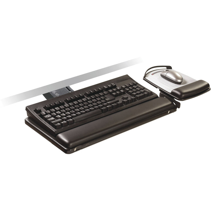 Image of 3M Sit/stand Easy Adjust Keyboard Tray, Highly Adjustable Platform,, Black
