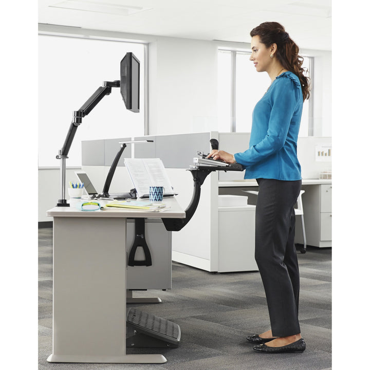 Image of 3M Sit/stand Easy Adjust Keyboard Tray, Highly Adjustable Platform,, Black