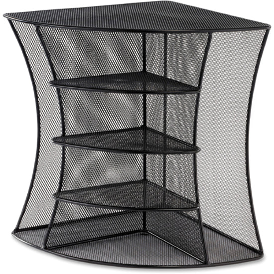 Image of Safco® Onyx Mesh Corner Organizer, Six Sections, 15 X 11 X 13, Black