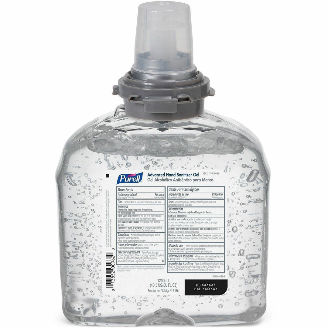 Image of PURELL® 545604 TFX Hand Sanitizer Dispenser Refill, 1.27 quart, Kill Germs, Hand, Skin, Moisturizing, Clear, 1 Each