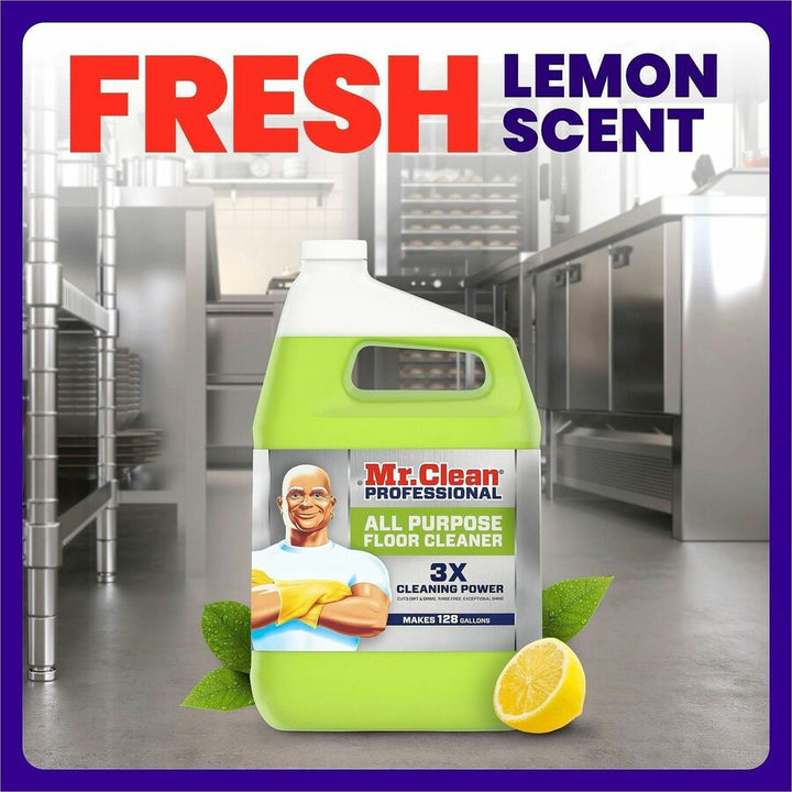 Image of Mr. Clean 02621 Professional Finished Floor Cleaner, For Tile, Liquid, 128 fl oz (4 quart), Residue-free, Yellow, 1 Each