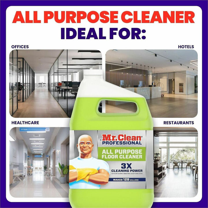Image of Mr. Clean 02621 Professional Finished Floor Cleaner, For Tile, Liquid, 128 fl oz (4 quart), Residue-free, Yellow, 1 Each