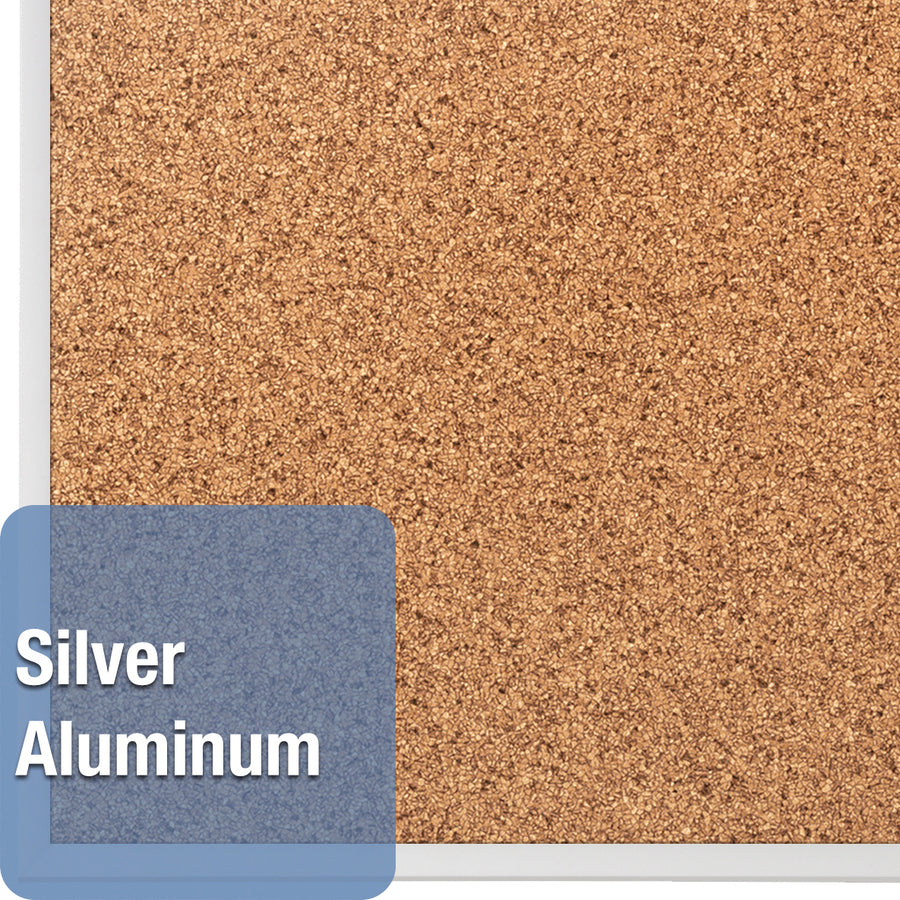 Image of Quartet® Classic Series Cork Bulletin Board, 60" x 36", Tan Surface, Anodized Aluminum Frame