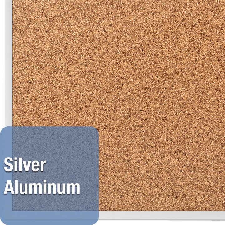 Image of Quartet® Classic Series Cork Bulletin Board, 60" x 36", Tan Surface, Anodized Aluminum Frame