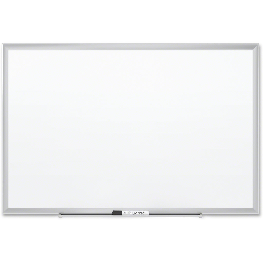 Image of Quartet® Classic Series Porcelain Magnetic Dry Erase Board, 72" x 48", White Surface, Satin Aluminum Frame