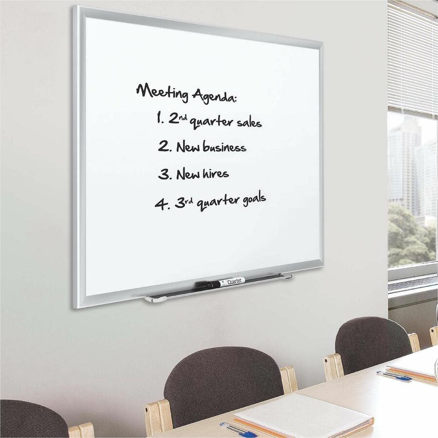 Image of Quartet® Classic Series Porcelain Magnetic Dry Erase Board, 72" x 48", White Surface, Satin Aluminum Frame
