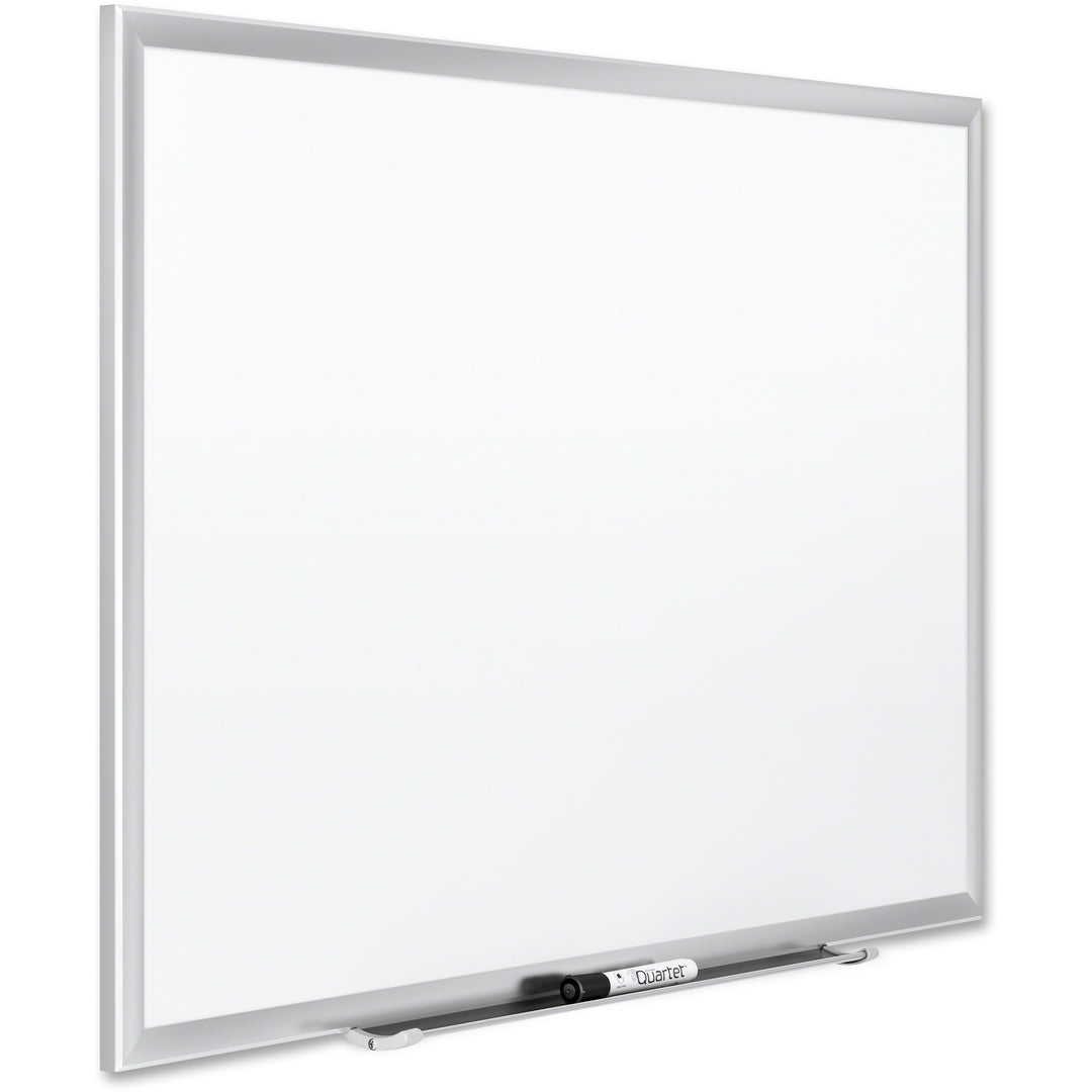 Image of Quartet® Classic Series Porcelain Magnetic Dry Erase Board, 72" x 48", White Surface, Satin Aluminum Frame