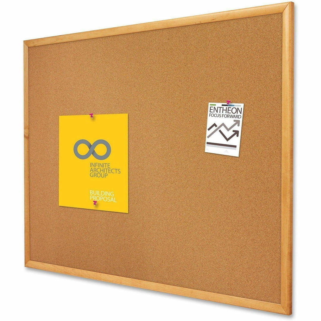 Image of Quartet® Cork Board, 1-1/8" Frame Face, 5'x3', Oak Finish Frame