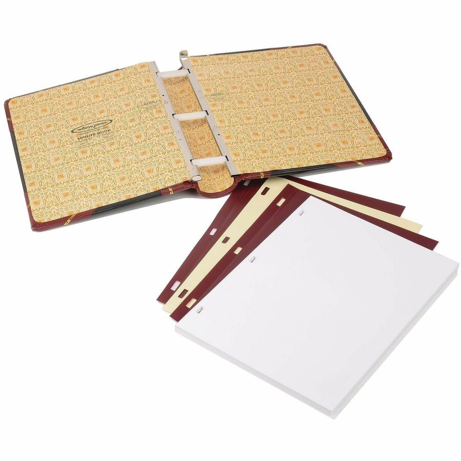 Image of Wilson Jones® Minute Book Binder, 500-Sheet Cap, 11"x8-1/2", Red/Black