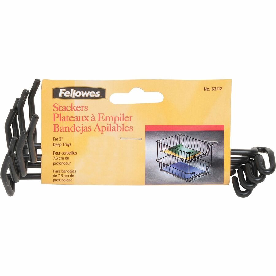 Image of Fellowes® Wire Tray Supports, Letter, f/60112, 5-1/2", 4/ST, Black