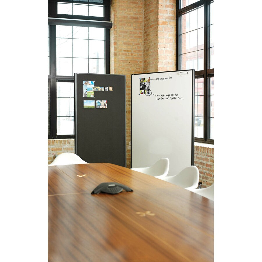 Image of Quartet® Multi Rm Divider/Magnetic Brd, 2-Sided, 3'x6', GPHT Frame