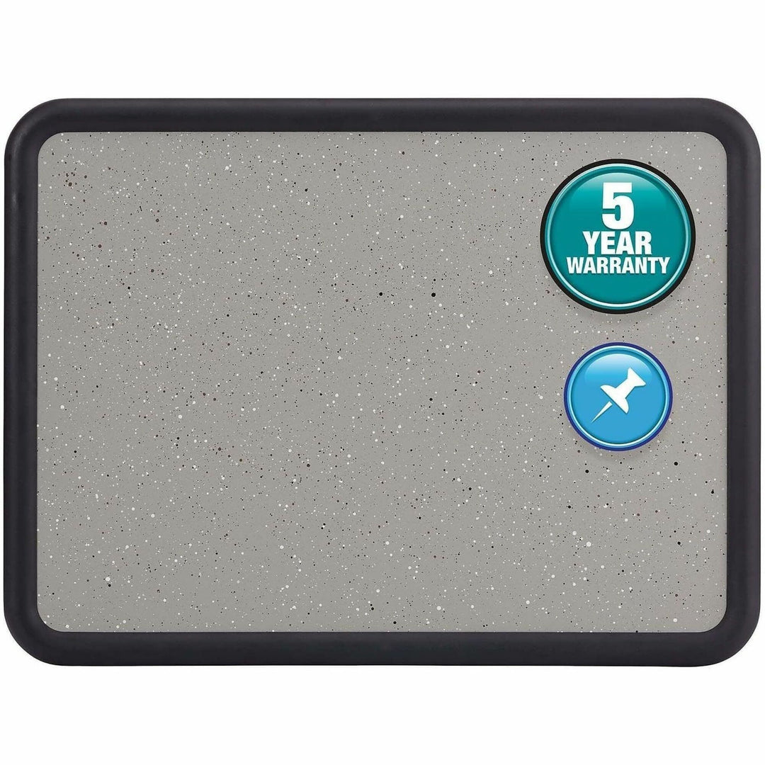 Image of Quartet® Contour Granite Board, 36" x 24", Granite Gray Surface, Black Plastic Frame