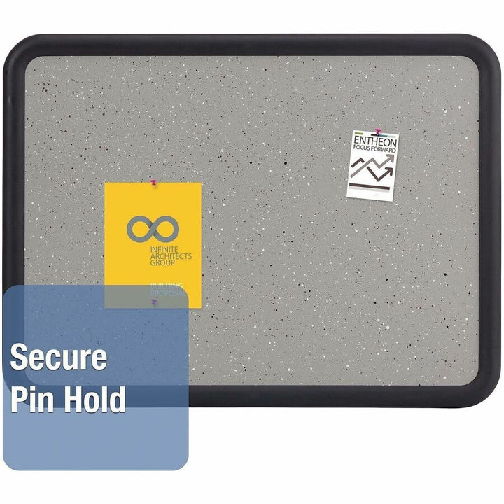 Image of Quartet® Contour Granite Board, 36" x 24", Granite Gray Surface, Black Plastic Frame