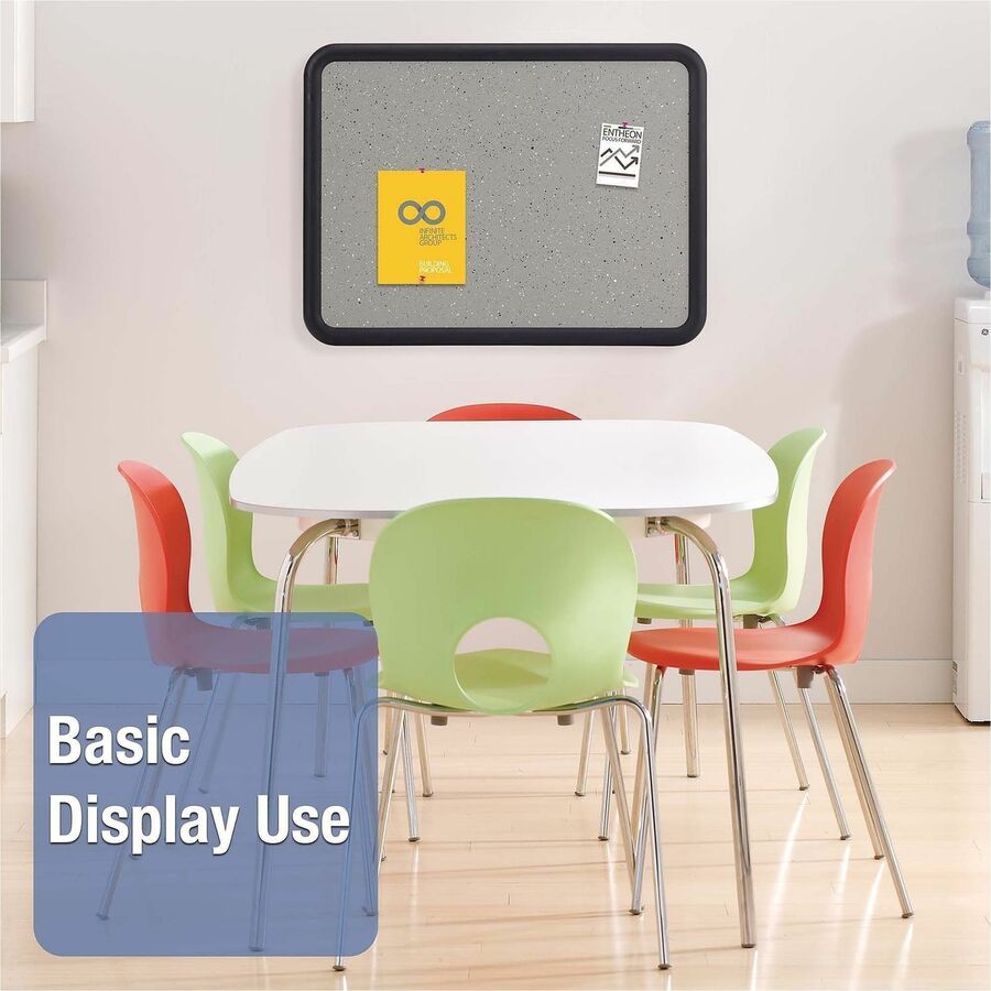 Image of Quartet® Contour Granite Board, 36" x 24", Granite Gray Surface, Black Plastic Frame