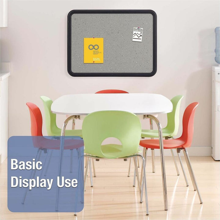 Image of Quartet® Contour Granite Board, 36" x 24", Granite Gray Surface, Black Plastic Frame