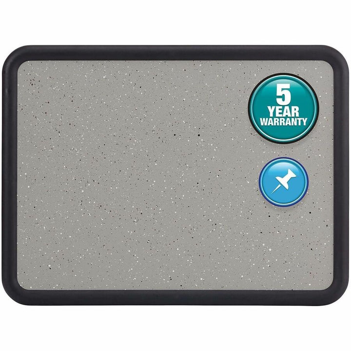 Image of Quartet® Contour Granite Board, 48" x 36", Granite Gray Surface, Black Plastic Frame