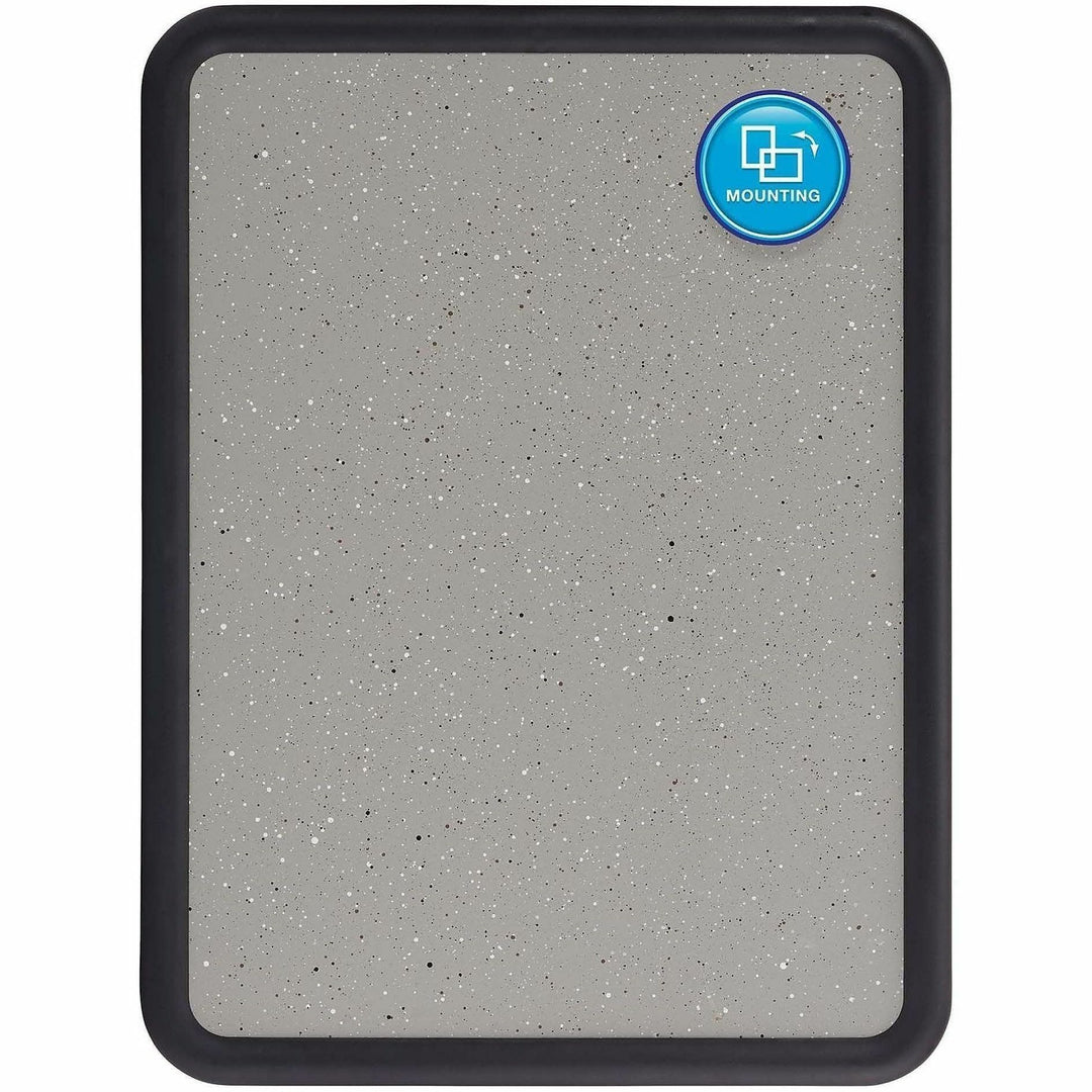 Image of Quartet® Contour Granite Board, 48" x 36", Granite Gray Surface, Black Plastic Frame