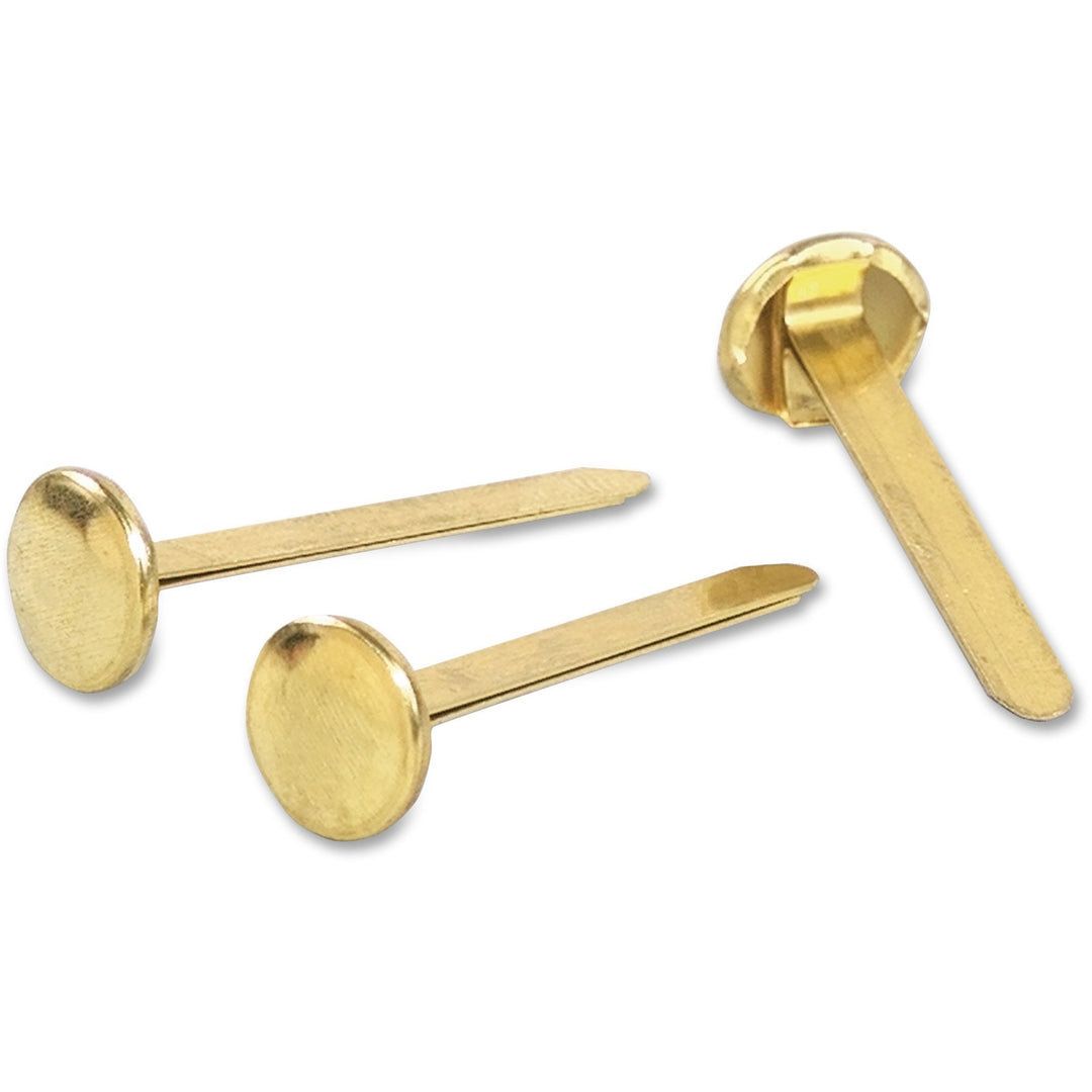 Image of ACCO #5 Brass Prong Paper Fasteners, 1.25" Capacity, Brass, 100/Box