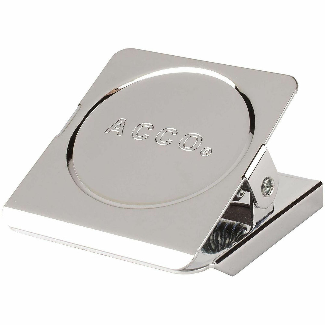 Image of ACCO A7072131 Square Magnetic Clip, Small, 1.5" Length, 0.88" Size Capacity, Magnetic, Rust Resistant, Silver, Metal, Chrome, 12 / Box