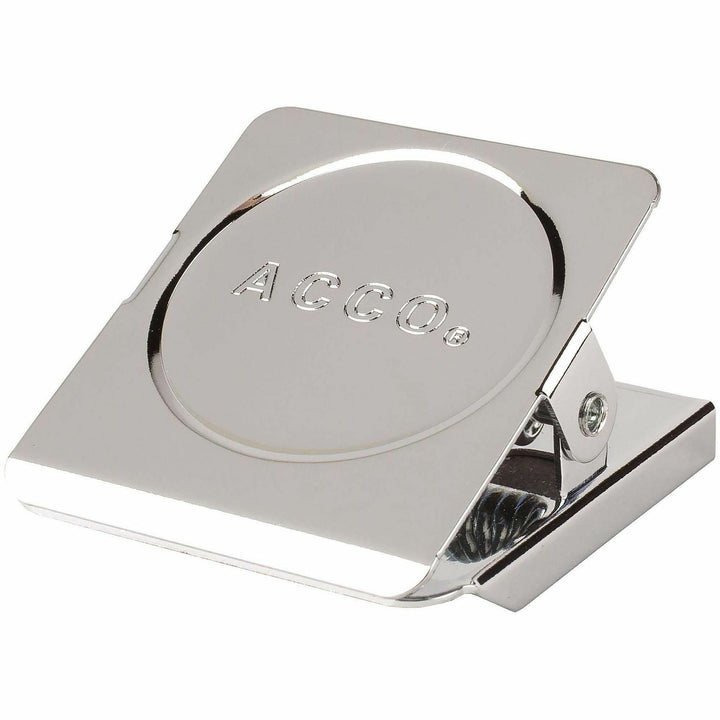 Image of ACCO A7072131 Square Magnetic Clip, Small, 1.5" Length, 0.88" Size Capacity, Magnetic, Rust Resistant, Silver, Metal, Chrome, 12 / Box