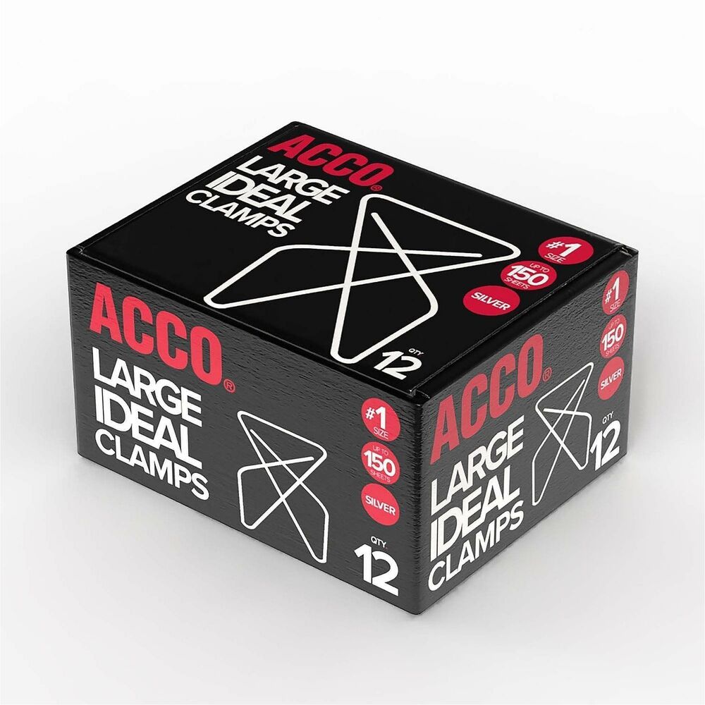 Image of ACCO Ideal Butterfly Clamps,Large,.072 Wire Gauge,12/Box,Silver