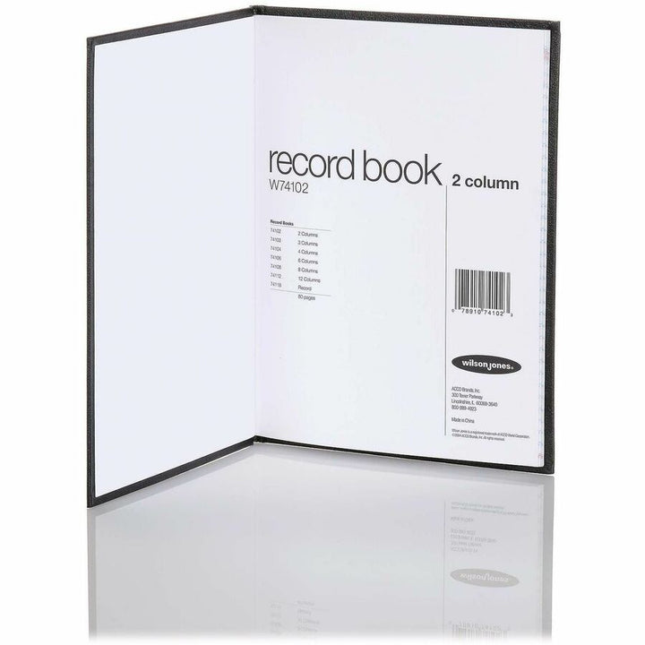 Image of Wilson Jones® 2 Column Book, 80 pages, 9-1/4"x7", Black