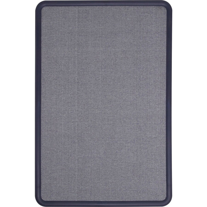 Image of Quartet® Contour Fabric Bulletin Board, 48" x 36", Light Blue Surface, Navy Blue Plastic Frame