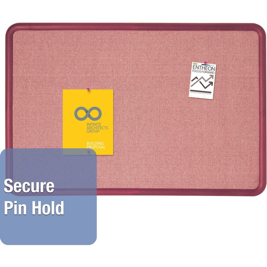 Image of Quartet® Contour Fabric Bulletin Board, 48" x 36", Light Blue Surface, Navy Blue Plastic Frame