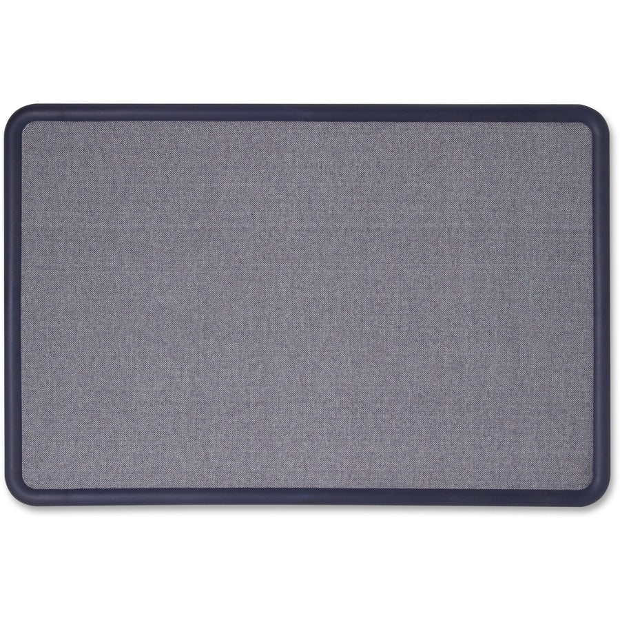 Image of Quartet® Contour Fabric Bulletin Board, 48" x 36", Light Blue Surface, Navy Blue Plastic Frame