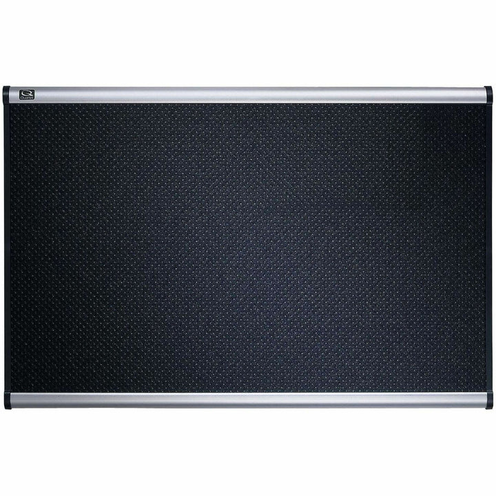 Image of Quartet® Prestige Black Embossed Foam Bulletin Board, 48" x 36", Black Surface, Silver Aluminum/Plastic Frame