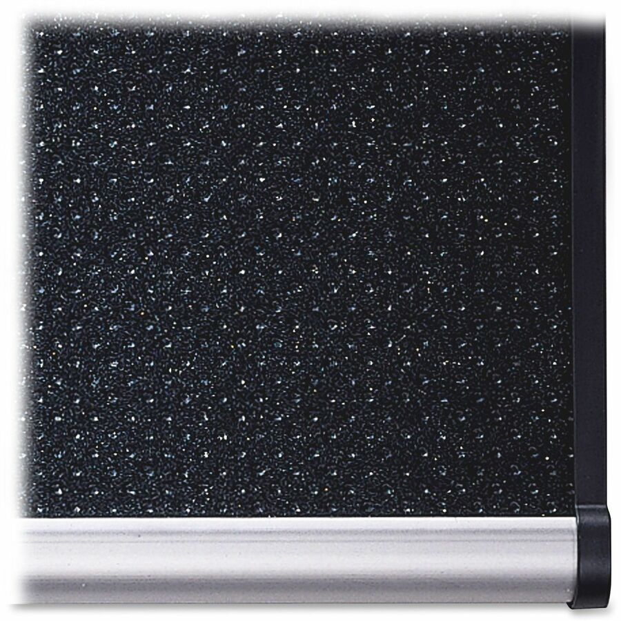Image of Quartet® Prestige Black Embossed Foam Bulletin Board, 48" x 36", Black Surface, Silver Aluminum/Plastic Frame