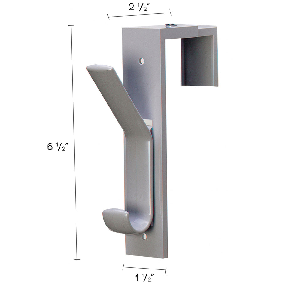 Image of deflecto® Partition Hook,1-1/2"x6-1/2"x2-1/2",Adjust to 2-1/2",2/PK,GY