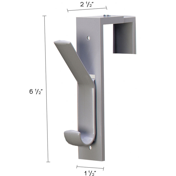 Image of deflecto® Partition Hook,1-1/2"x6-1/2"x2-1/2",Adjust to 2-1/2",2/PK,GY