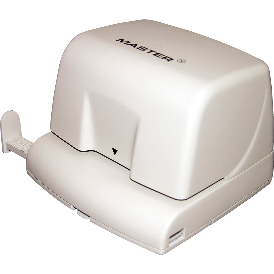 Image of Master® 12-Sheet Ep210 Electric/battery-Operated Two-Hole Punch, 1/4" Holes, Beige